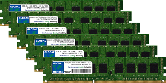 6GB (6 x 1GB) DDR3 1066MHz PC3-8500 240-PIN ECC DIMM (UDIMM) MEMORY RAM KIT FOR APPLE XSERVE (2009) 6GB (6 x 1GB) DDR3 1066MHz PC3-8500 240-PIN ECC DIMM (UDIMM) MEMORY RAM KIT FOR APPLE XSERVE (2009)